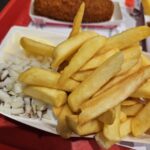 Local, fried food in Leeuwarden: patat and kroket.