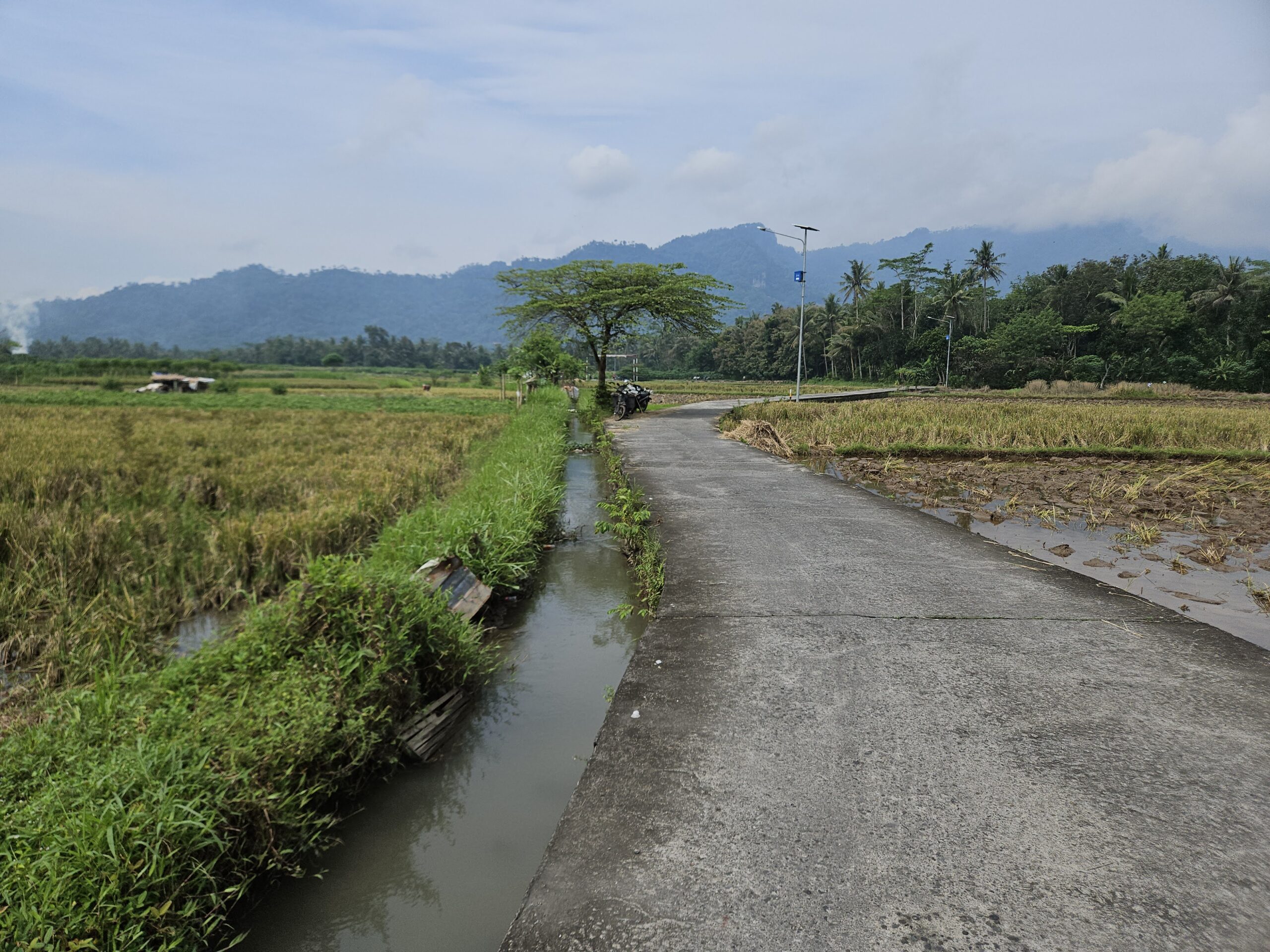 Landweg in Magelang, Indonesië. Travelisinthedetails