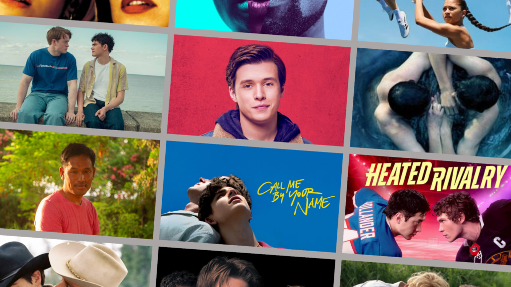 Collage van films en series met Love, Simon centraal in beeld.